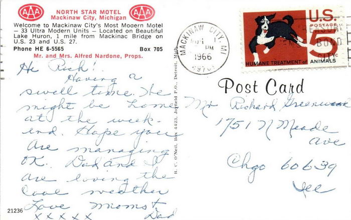 North Star Motel - Old Postcard Photo (newer photo)